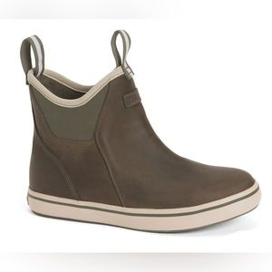 Xtratuf Ankle Deck Boots Leather Olive Color Size 6